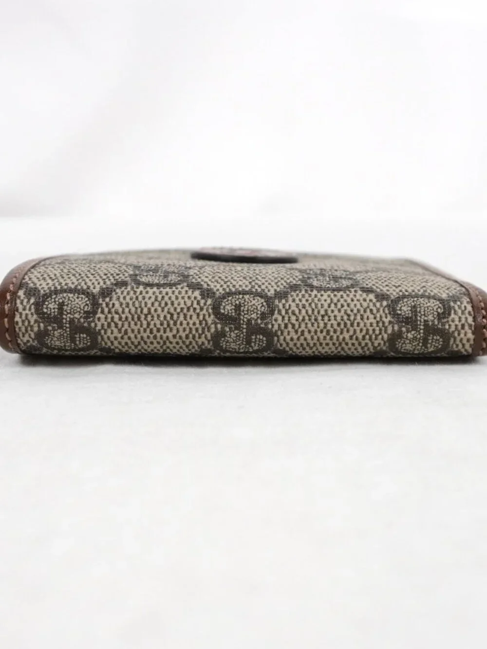 Gucci GG Supreme Logo Bifold Wallet In Beige & Brown Coated Canvas With Dust Bag - Picture 7 of 13